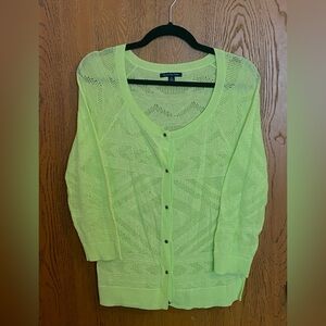 American Eagle Outfitters Neon Yellow/Green Button Up Cardigan